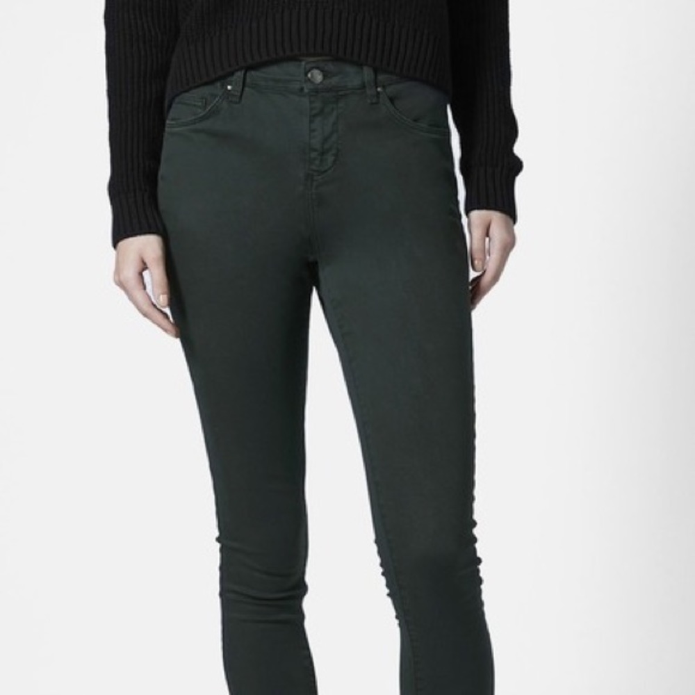 Topshop Leigh Jeans - Forest Green - W30L30 Size 8